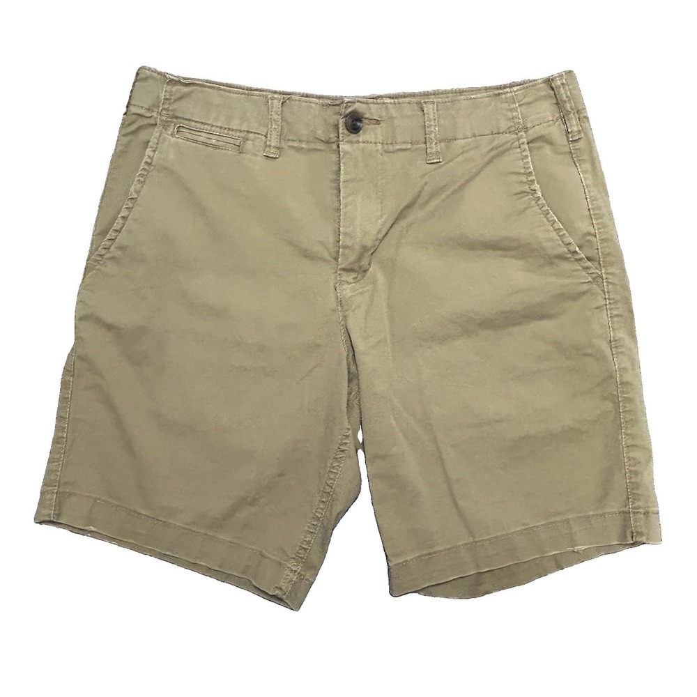 American Eagle Outfitters Khaki Chino Shorts Men's 30 Tan Cotton Stretch